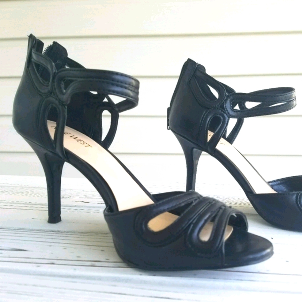 Nine West Ankle Strap Stiletto Pumps.